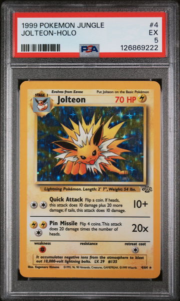 1999 Pokemon Jungle Holo Jolteon #4 PSA 5
