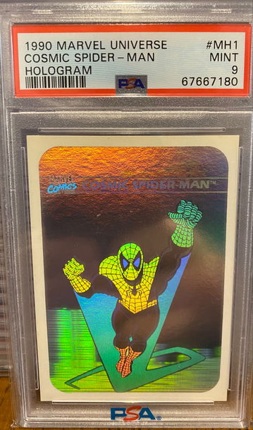1990 Marvel Universe Spider Man Hologram PSA 9