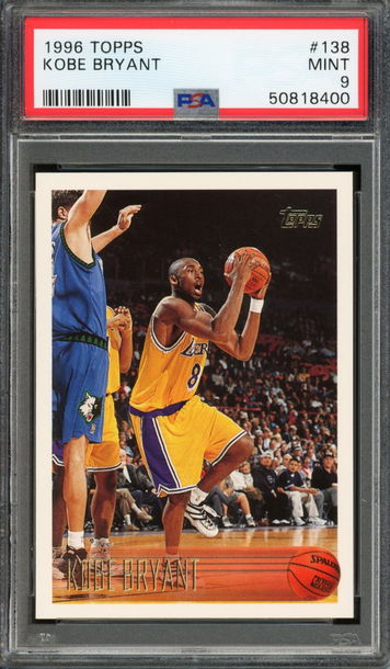 1996 Topps Kobe Bryant Rookie Card# 138, MINT PSA 9 - Fresh Slab / Beautifully centered!