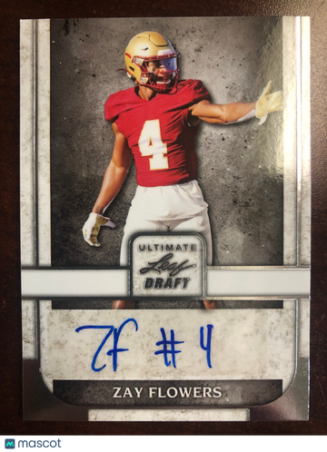 ZAY FLOWERS 2022 Leaf Ultimate Draft AUTOGRAPH #BA-ZF1 Boston College Ravens