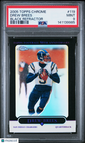 2005 Topps Chrome Drew Brees #119 Black Refractor /100 PSA 9