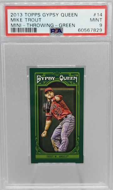 2013 Topps Gypsy Queen #14 Mike Trout Mini Green #/99 PSA 9 TRUE POP 1. NO OTHER PSA GRADED!