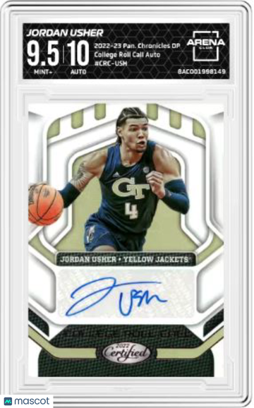 2023 2022-23 Pan Chronicles DP Jordan Usher #CRC-USH College Roll Call Auto Arena Club 9.5 Auto 10