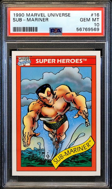 1990 Marvel Universe SUB-MARINER #16 🔥 Super Heroes (Namor) 🔥 PSA 10 - Pop 11!