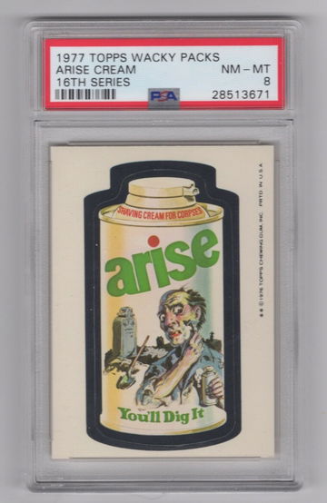 1976 / 1977 Topps Wacky Packages 16th Series * ARISE * PSA 8