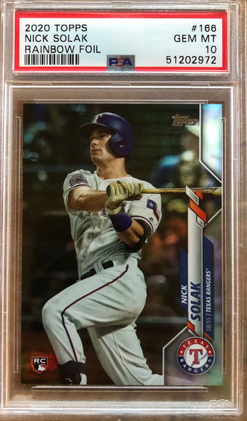 2020 Topps Nick Solak Rainbow Foil PSA 10