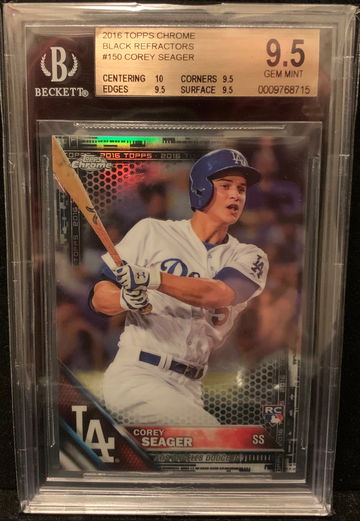 2016 Topps Chrome Corey Seager Black Refractor BGS 9.5 True Gem +