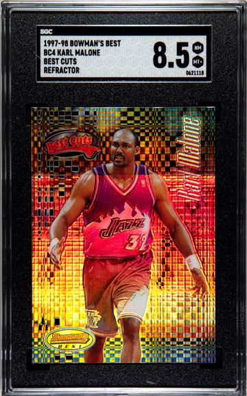 Hof 1997-98 Bowman’s Best BC4 Karl Malone best cuts refractor sgc 8.5 jazz