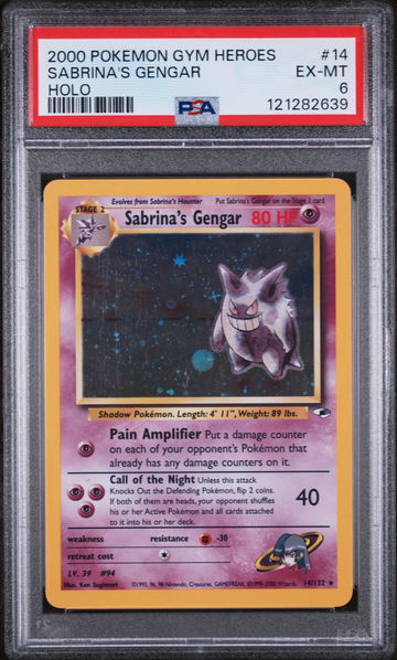 2000 Pokémon Gym Heroes Sabrina's Gengar #14/132 Holo PSA 6
