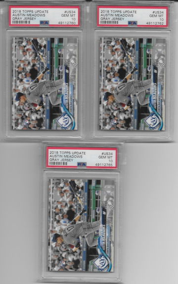 Lot of 3 2018 Topps Update Austin Meadows PSA 10