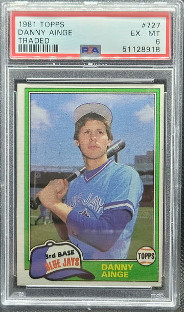 1981 Topps Traded #727 Danny Ainge XRC Rookie Toronto Blue Jays Boston Celtics PSA 6