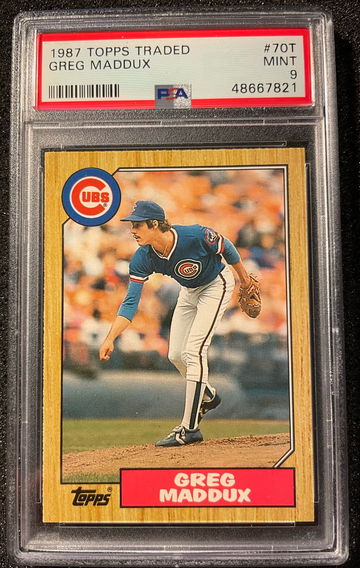 1987 Topps Traded Greg Maddux ROOKIE CARD #70T PSA 9 MINT