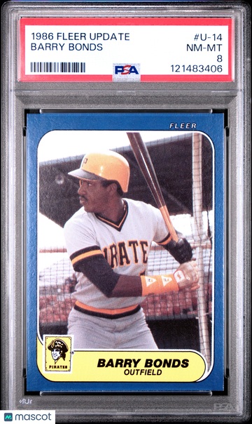 1986 Fleer Update Barry Bonds #U-14 PSA 8