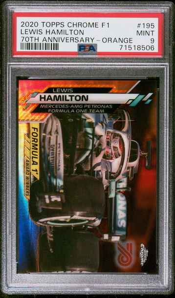 2020 Topps Chrome F1 Lewis Hamilton Orange 70th Anniversary Refractor #195 Formula 1
