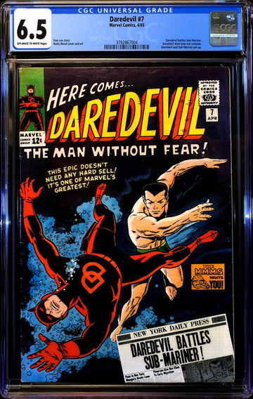 DAREDEVIL #7 🔥 1st Appearance in Red Costume & Sub-Mariner 🔥 CGC 6.5 - OW/WHITE