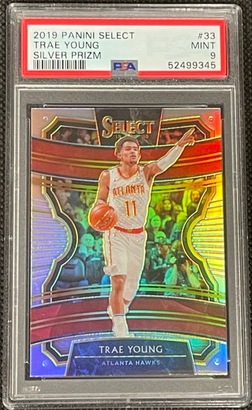 2019 Panini Select Trae Young Silver Prizm PSA 9 Mint Hawks
