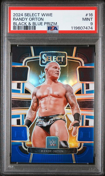 2024 Panini Select WWE Black & Blue Prizm Randy Orton #16 /399 PSA 9