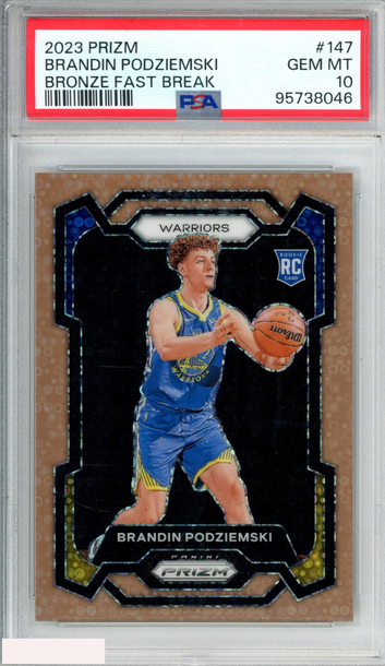 2023 PANINI PRIZM BRANDIN PODZIEMSKI #147 BRONZE FAST BREAK 15 OF 20 RC PSA 10