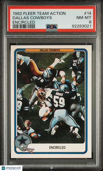 1982 Fleer Team Action Dallas Cowboys #14 Encircled PSA 8