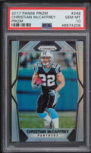 2017 Panini Prizm Christian McCaffrey Silver Prizm ROOKIE #249 PSA 10 GEM MINT