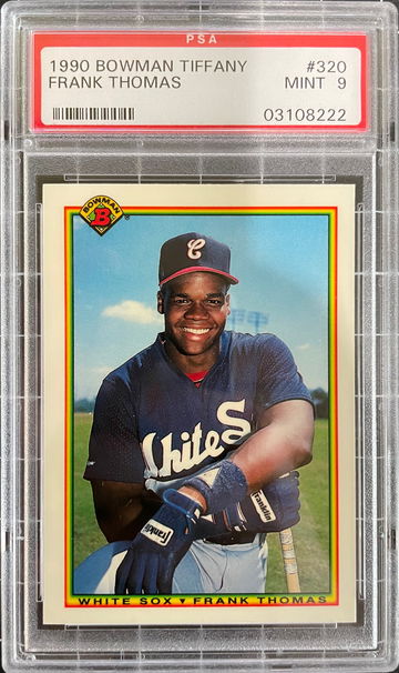 1990 Bowman Tiffany #320	Frank Thomas PSA 9 RC Rookie HOF Chicago White Sox