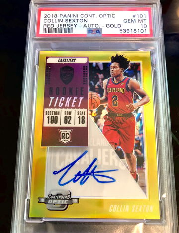 2018 Collin Sexton Contenders Optic Gold Auto PSA 10 