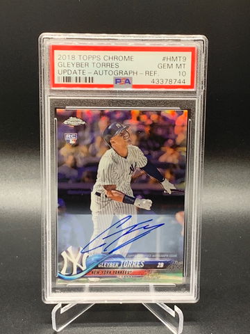 2018 Gleyber Torres Topps Chrome Update Auto  PSA 10