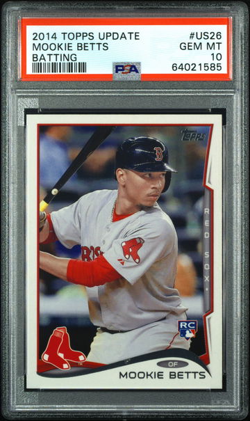 💎🚨 2014 Topps Update #US26 MOOKIE BETTS Rookie Batting PSA 10 GEM MINT ⚾️🔥MVP
