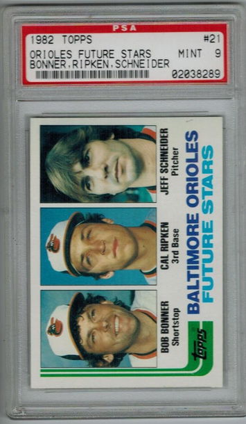 1982 Cal Ripken jr Rookie RC PSA 9 card 21 Orioles future star 