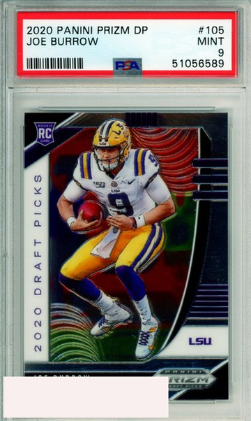 2020 PANINI PRIZM DRAFT PICKS JOE BURROW #105 ROOKIE BENGALS PSA MINT 9