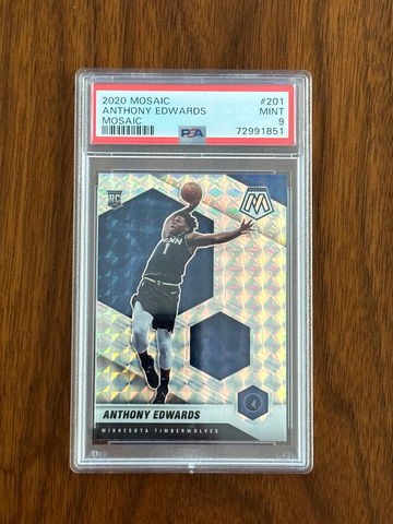 2021 Panini Mosaic Silver Prizm ANTHONY EDWARDS Rookie Card SP RC PSA 9 Twolves