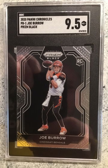 2020 Panini Chronicles PB-1 Joe Burrow Prizm Black SGC 9.5 Mint