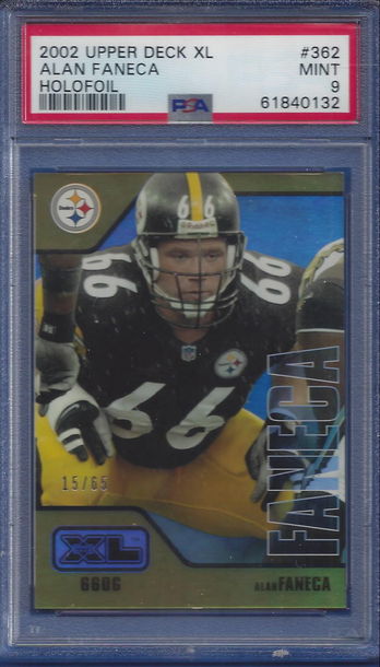 2002 Upper Deck XL Holoview #362 /65 Alan Faneca HOF RC PSA 9 (BillsGridironGreats)