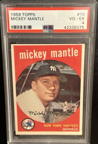 1959 Topps Mickey Mantle 4 #10 PSA