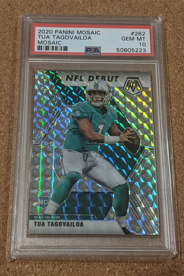 2020 Mosaic 🏈 Tua Tagovailoa NFL Debut Mosaic Prizm Rookie Dolphins RC PSA 10