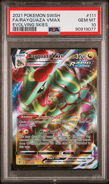 2021 Pokemon Sword and Shield Evolving Skies Rayquaza Vmax #111 PSA 10