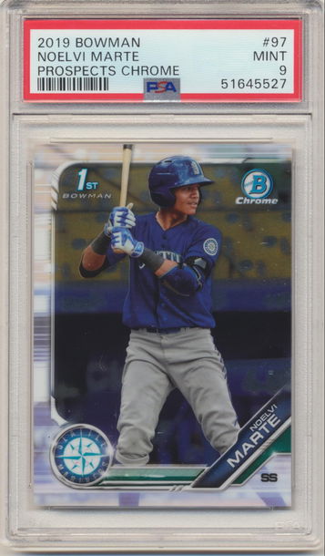 PSA 9 MINT! NOELVI MARTE 2019 1ST BOWMAN CHROME PROSPECTS ROOKIE CARD RC #BCP-97