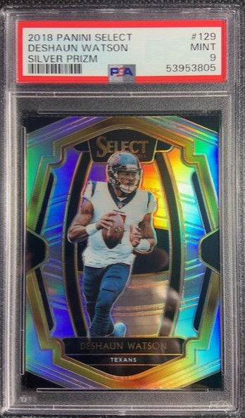 2018 Select Premier Level Silver Prizms Deshaun Watson #129 PSA 9 MINT POP 4
