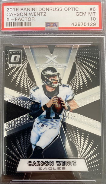 Carson Wentz 2016 Optic X-Factor PSA 10
