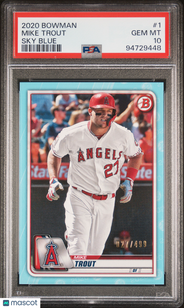 2020 Bowman Mike Trout #1 Sky Blue PSA 10