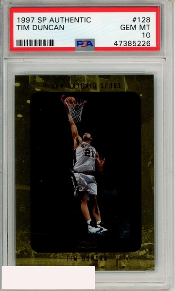 1997 SP AUTHENTIC TIM DUNCAN #128 PSA 10 GEM MT RC