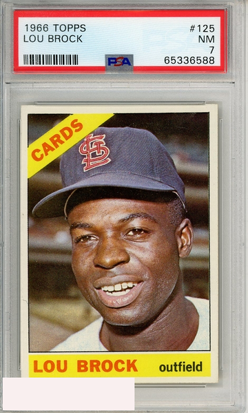 1966 TOPPS LOU BROCK #125 PSA 7 NM