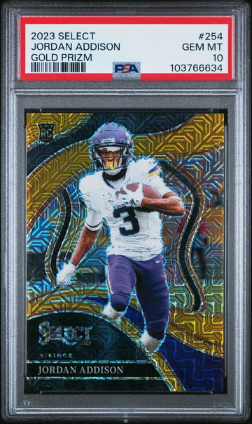 2023 Panini Select Prizm Gold Jordan Addison #254 /10 PSA 10