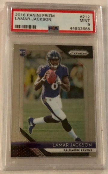 Prizm Lamar Jackson RC PSA 9