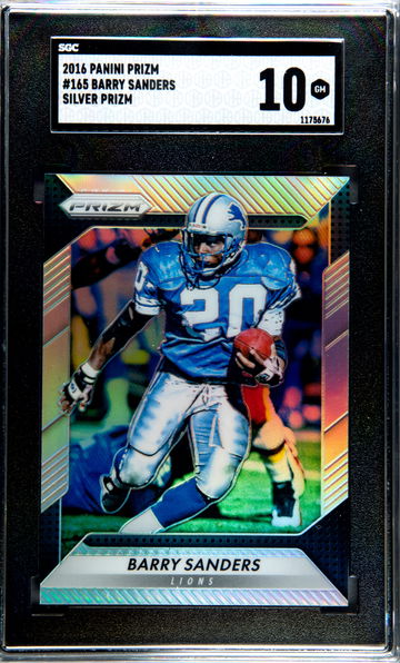 2016 PANINI PRIZM SILVER PRIZM #165 BARRY SANDERS SGC 10 