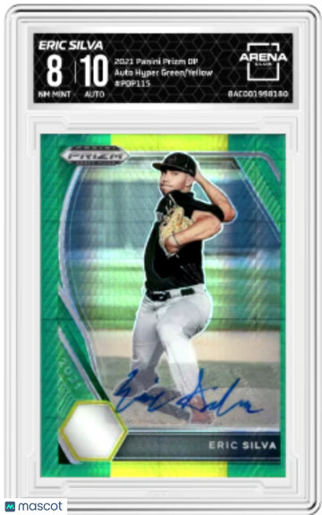 2021 Panini Prizm DP Eric Silva #PDP115 Auto Hyper Green/Yellow Arena Club 8 Auto 10