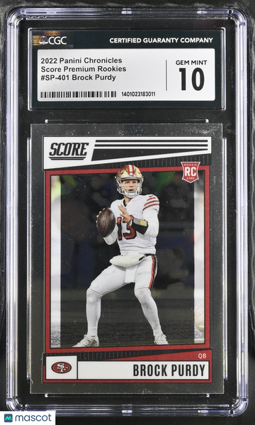 2022 Panini Chronicles Brock Purdy #SP-401 Score Premium Rookies CGC 10