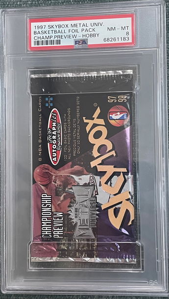 1997 Skybox Metal Universe Championship Preview Foil Pack Hobby PSA 8