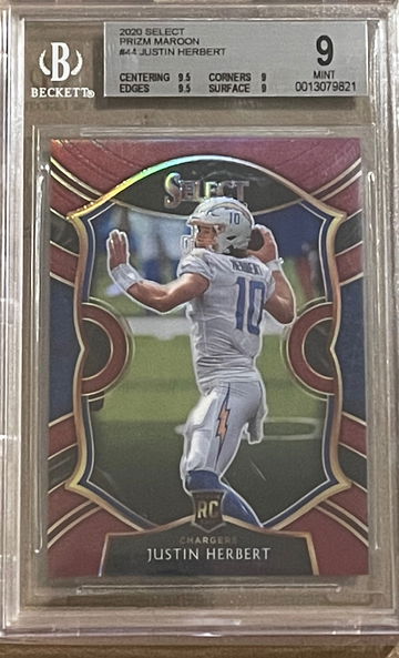 2020 Select Justin Herbert Maroon /149 BGS 9