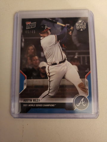 Austin Riley 2021 Topps Now World Series Champion Blue /49